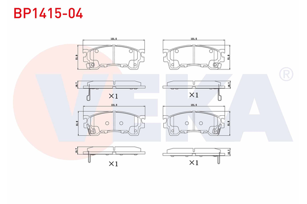 Fren Disk Balata Ön Mazda 323 F/S Sedan (BJ)(01.2001->)  VEKA BP1415-04