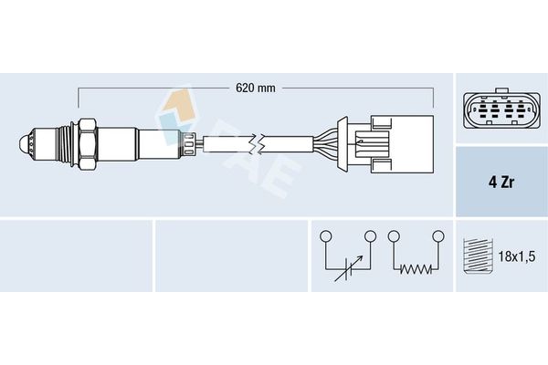 Oksijen (Lambda) Sensörü  MINI Cabrio (R52)(2004->)  FAE 77396
