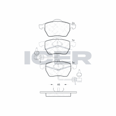 Fren Disk Balata Ön Audi A4 Sedan (B5)(02.1999->)  KALE BALATA 21938 204 05 ANS KD13