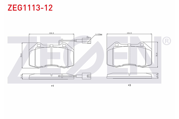 Fren Disk Balata Ön Abarth Grande Punto (199)(2008->)  ZEGEN ZEG1113-12