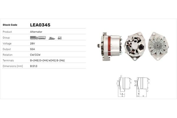 Alternatör  LUCAS ELEKTRIK LEA0345