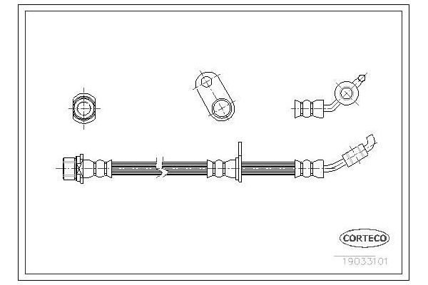 Fren Hortumu Ön Sol Toyota RAV4 (A2)(2000->)  OSSCA 01624