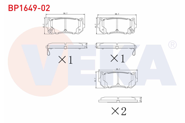 Fren Disk Balata Arka Kia Carens (RS)(2003->)  VEKA BP1649-02