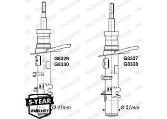 Amortisör Ön Sağ MONROE G8327  9811981480