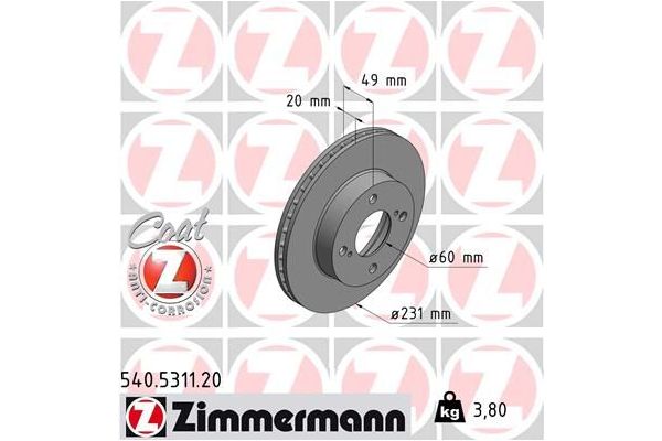 Fren Disk Ayna Ön Sağ ve Sol ZIMMERMANN 540.5311.20