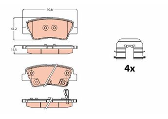 Fren Disk Balata Arka TRW GDB2173  58101E4A10 58302E4A10 583023XA30 58302-3XA30 58101-E4A10 58302-E4A10