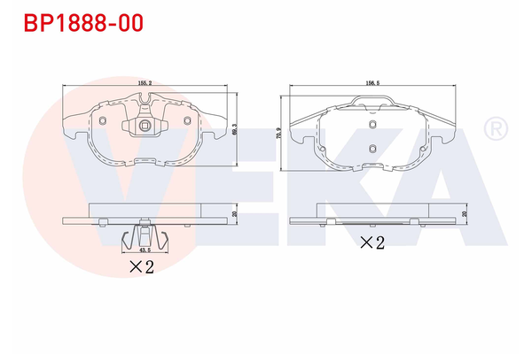 Fren Disk Balata Ön Opel Vectra C 4 Kapı (2002->)  VEKA BP1888-00