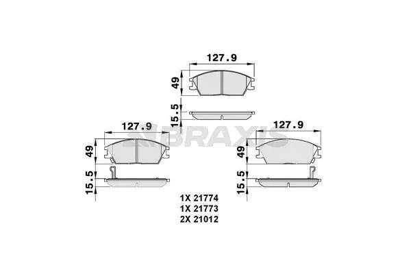 Fren Disk Balata Ön Hyundai Getz (TB)(2002->)  BRAXIS AB0044