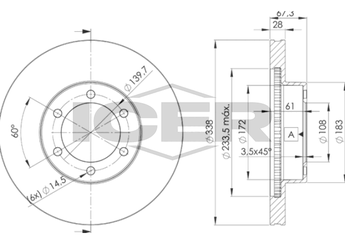 Fren Disk Ayna Ön Sağ ve Sol AYD 50836  4351260151 4351260150 43512-60150 43512-60151