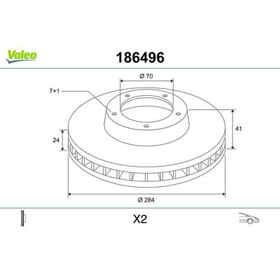 Fren Disk Ayna Ön Sağ ve Sol Opel Calibra (1990->)  VALEO 186496