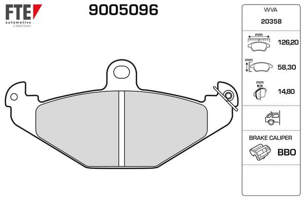Fren Disk Balata Arka Renault Safrane (B54)(09.1996->)  FTE 9005096