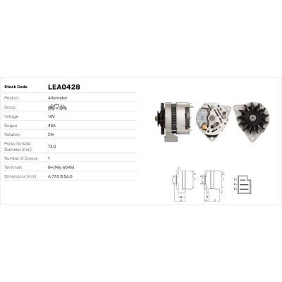 Alternatör  LUCAS ELEKTRIK LEA0428