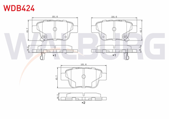 Fren Disk Balata Arka WALBURG WDB424  