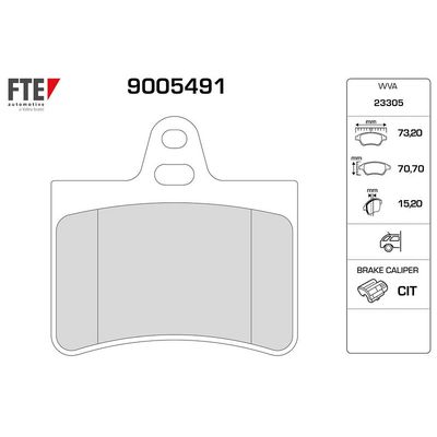 Fren Disk Balata Arka Citroen C5 Break (10.2004->)  FTE 9005491