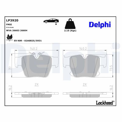 Fren Disk Balata Arka BMW 7 Serisi Limousine (G70)(2022->)  DELPHI LP3920