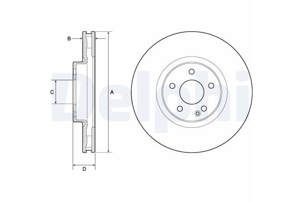 Fren Disk Ayna Ön Sağ ve Sol Mercedes Vito Tourer (447)(07.2014->)  DELPHI BG9174C