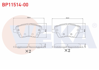 Fren Disk Balata Ön VEKA BP11514-00  AY112K021BD 1785193 1751951 1765066 1775672 AY112K021BA AY112K021BB AY112K021BC AY11-2K021-BD AY11-2K021-BA AY11-2K021-BB AY11-2K021-BC 1860476