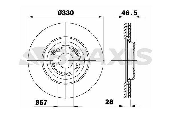 Fren Disk Ayna Ön Sağ ve Sol Mercedes SLK -Serisi Roadster (BM 171)(01.2004->)  BRAXIS AD1010