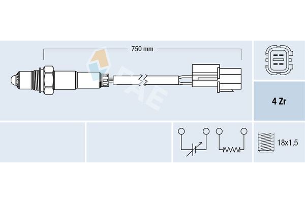 Oksijen (Lambda) Sensörü  Hyundai Atos Prime (MX)(2000->)  FAE 77293