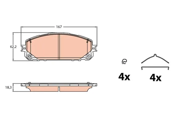 Fren Disk Balata Ön TRW GDB2142