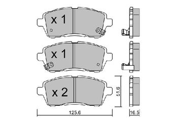 Fren Disk Balata Ön AISIN BPMZ-1002  DFY13328ZA 4465B1120 04465-B1120 4465B1190 04465-B1190 4465B1320 04465-B1320 4465B1120000 04465B1120000 4465B1190000 04465B1190000 4465B1320000 04465B1320000 8V512K021AA DFY1-33-28ZA DFY13329ZA DFY1-33-29ZA DFY13328Z DFY13328ZA9C 5581068L00 55810-68L00 55810M69P50 55810-M69P50
