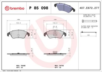 Fren Disk Balata Ön BREMBO P 85 098  4G0698151L 8K0698151C 8K0698151L 8K0698151 8K0698151B 8K0698151D 8K0698151E 8K0698151G 8K0698151H 8K0698151J 8K0698151K 8K0698151R 8R0698151 8R0698151AG 4GD698151 L4GD698151 L4GD698151A 8K0098301G 8K0098301H 8K0698151T