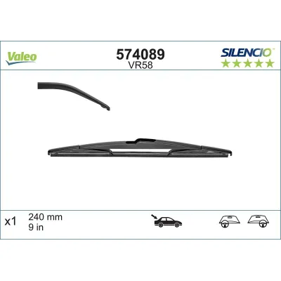 Silecek Süpürgesi Arka  230 mm - 9 inç Renault Scenic IV (2016->)  VALEO 574089