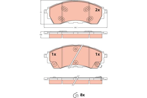 Fren Disk Balata Ön TRW GDB2550