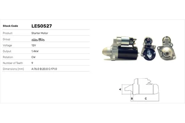 Marş Dinamosu  LUCAS ELEKTRIK LES0527