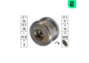 Alternatör Kasnağı  VALEO 595374  1506299 8V2110300AB 77363468 8V21 10300 AB