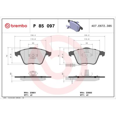 Fren Disk Balata Ön BREMBO P 85 097