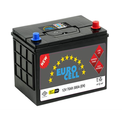Akü (12V - 70 AH) N50 (260×173×225) Tam Kapalı Asya  EUROCELL 8699358010353