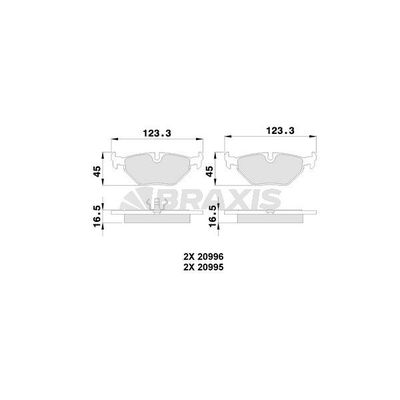Fren Disk Balata Arka BMW 3 Serisi Touring (E36)(1995->)  BRAXIS AB0249