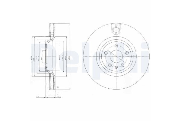 Fren Disk Ayna Ön Sağ ve Sol Audi TT Coupe/Roadster (8J3/8J9)(09.2006->)  DELPHI BG9054