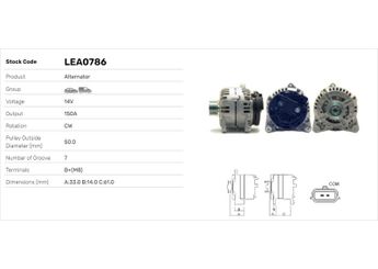 Alternatör  LUCAS ELEKTRIK LEA0786  8200474219 8200660041 7711368601 8200901783