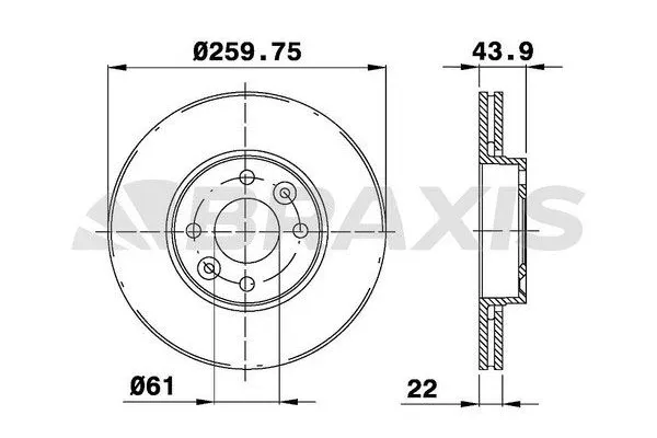 Fren Disk Ayna Ön Sağ ve Sol Nissan Note (E11E)(01.2006->)  BRAXIS AE0010
