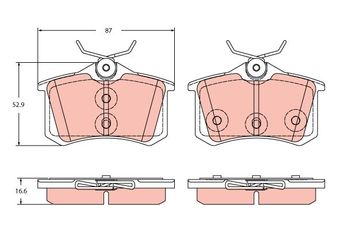 Fren Disk Balata Arka TRW GDB2357  GDB2357 10347032