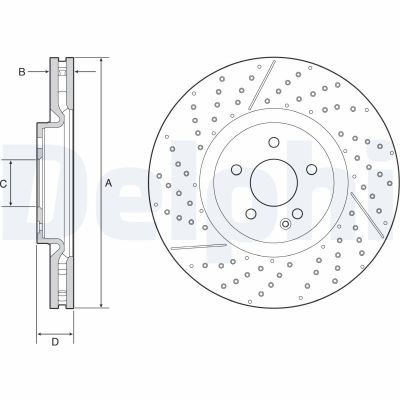 Fren Disk Ayna Ön Sağ ve Sol Mercedes A -Serisi (BM 176)(06.2012->)  DELPHI BG9229C