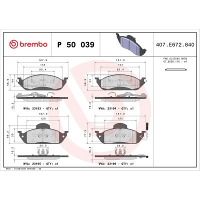 Fren Disk Balata Ön BREMBO P 50 039