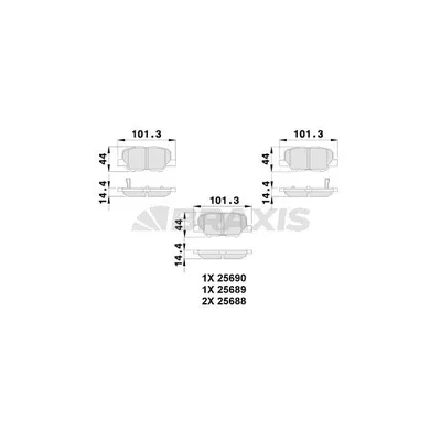 Fren Disk Balata Arka Mitsubishi Lancer Sportback/ 5 Kapı (CX0)(10.2008->)  BRAXIS AB0240