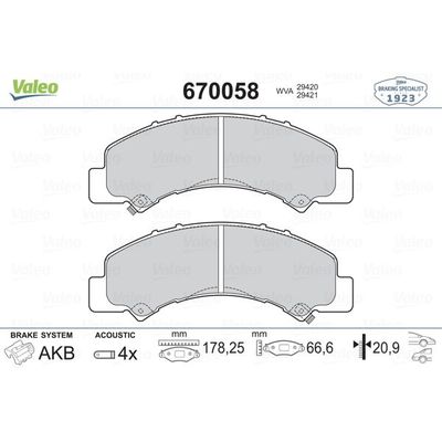 Fren Disk Balata Arka VALEO 670058