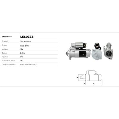 Marş Dinamosu  LUCAS ELEKTRIK LES0335