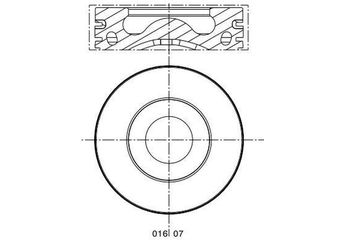Piston (86.25MM-0.25) (0.20MM KISA)  MAHLE 016 07 11  016 07 11