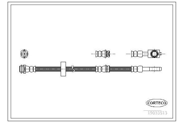 Fren Hortumu Ön Sağ veya Sol Audi A2 (8Z)(06.2000->)  CORTECO 19033513