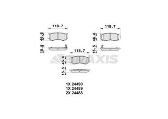 Fren Disk Balata Arka BRAXIS AB0355  583022BA20 583024AA00 58302-2BA20 58302-4AA00