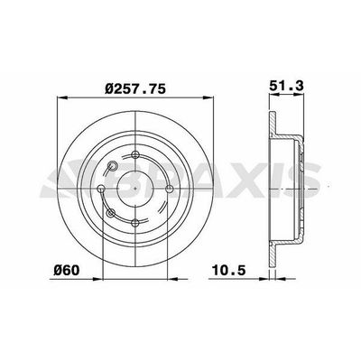 Fren Disk Ayna Arka Sağ ve Sol Daewoo Nubira Limousine (2003->)  BRAXIS AE0547