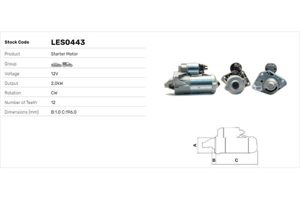 Marş Dinamosu  Mercedes Vito Tourer (447)(07.2014->)  LUCAS ELEKTRIK LES0443