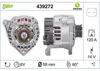 Alternatör  VALEO 439272  77903015H 077903015H