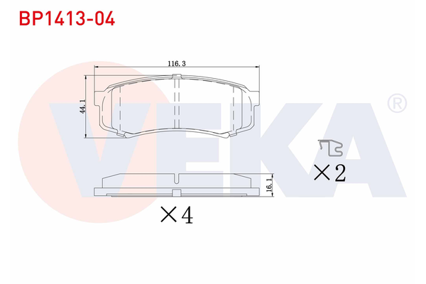 Fren Disk Balata Arka Toyota Land Cruiser (J12)(2003->)  VEKA BP1413-04