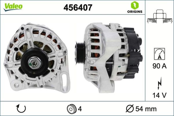 Alternatör  Fiat Doblo (119) Panorama (01.2001->)  VALEO 456407